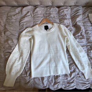 Alex Marie Beaded Ivory Sweater